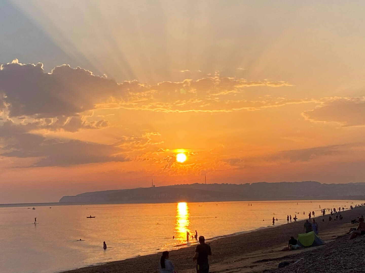 Sunset on Seaford beach.